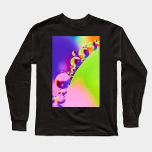 Colorful close up of oil drops in water Long Sleeve T-Shirt